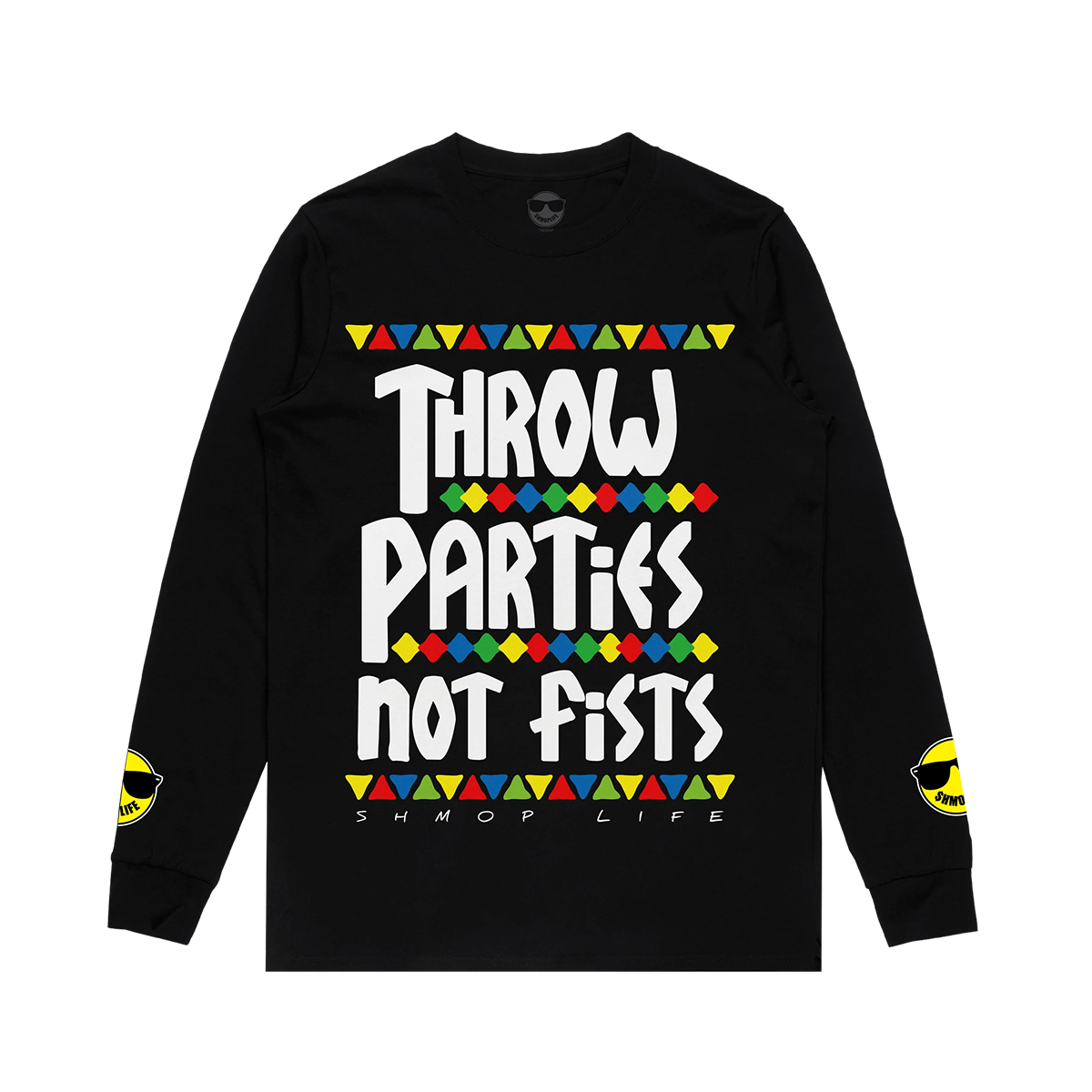 THROW PARTIES NOT FISTS LONG SLEEVE (BLACK)